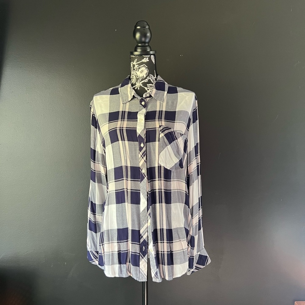 Blue and pink button down